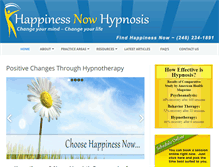 Tablet Screenshot of happinessnowhypnosis.com